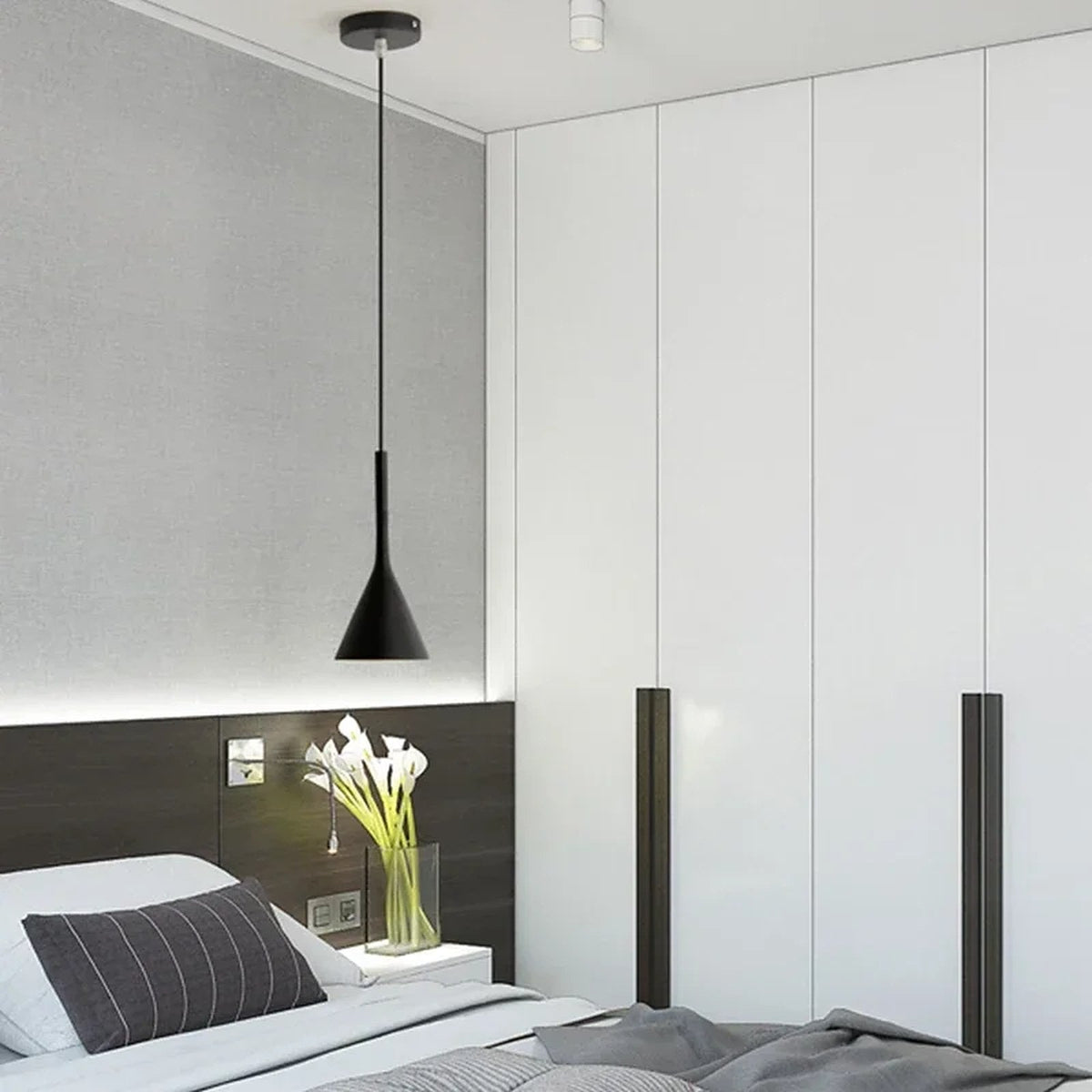 Suspension blanche E27 pour cuisine