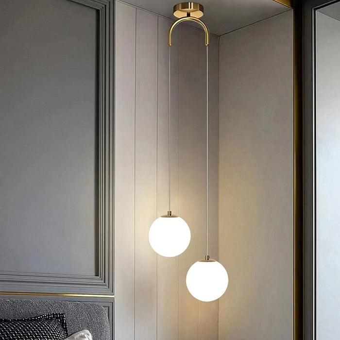 Suspension verre LED en grappe