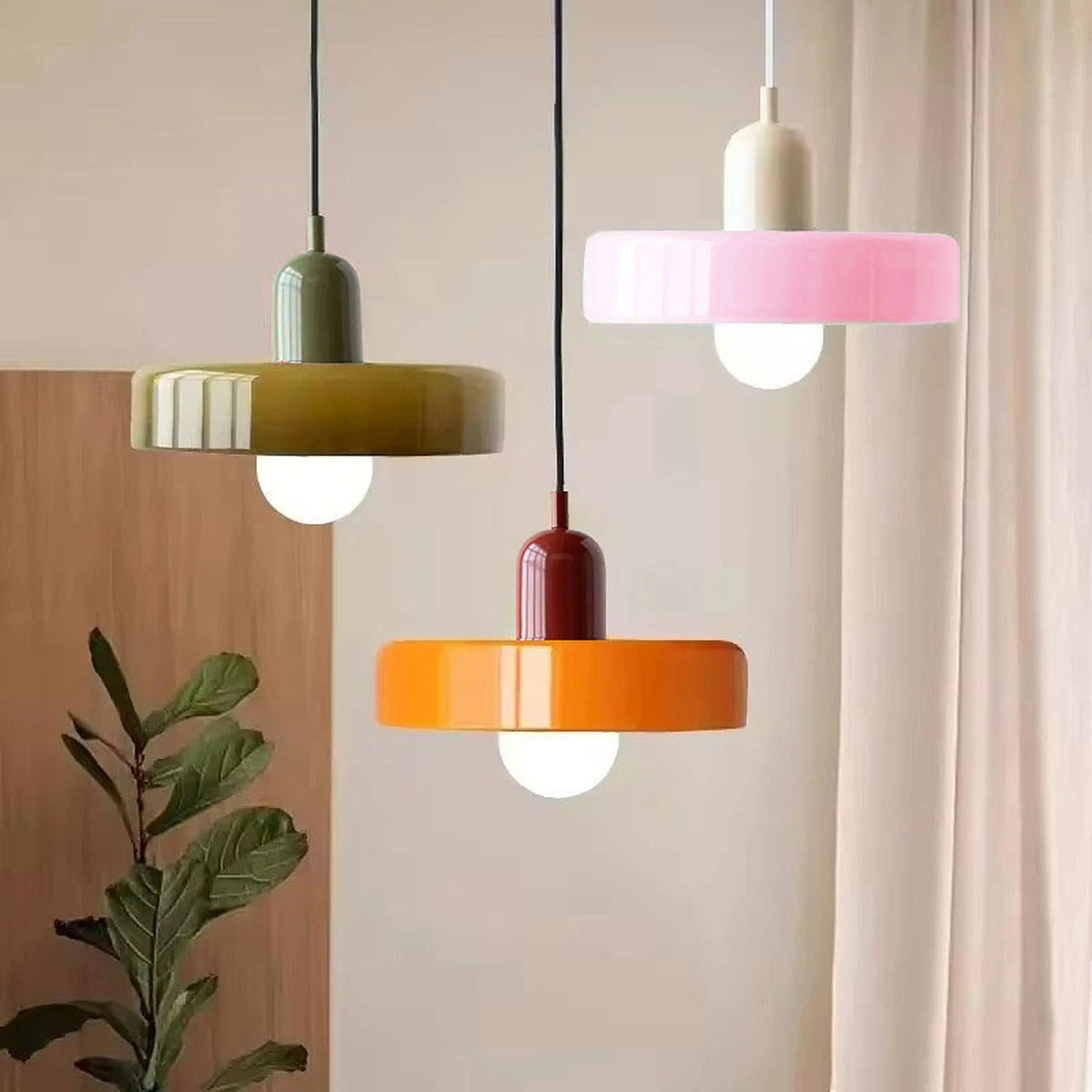 Suspension verre ambré E27